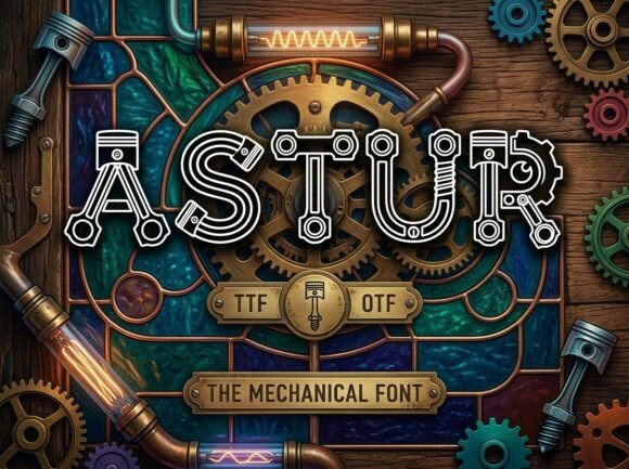 Astur Typeface Review: Industrial Display Fonts