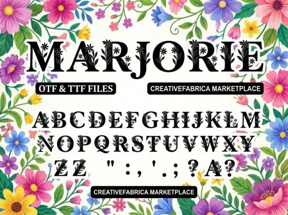 Marjorie: A Decorative Display Font for Makers